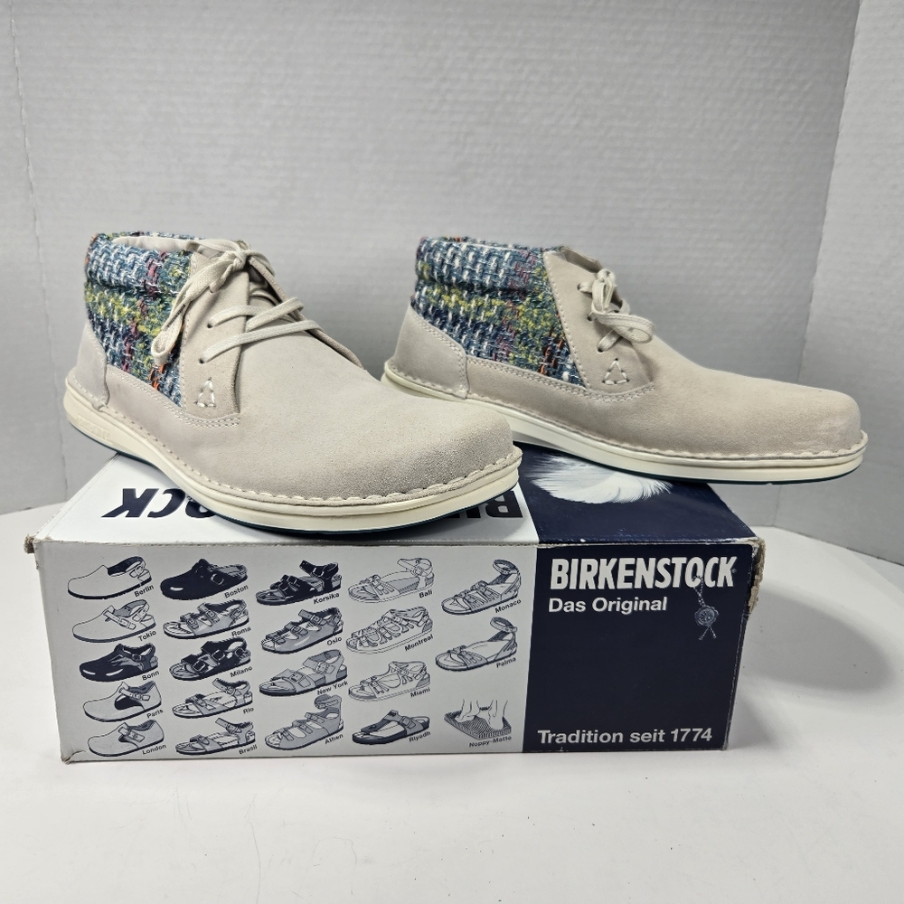 Birkenstock Memphis Horn/Blue Suede Ankle Boot Size EU 41 Reg US M8-8.5 W10-10.5